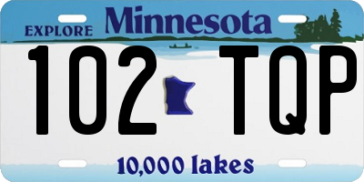 MN license plate 102TQP