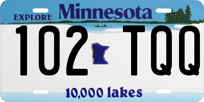 MN license plate 102TQQ