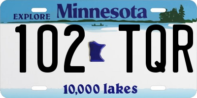 MN license plate 102TQR