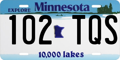 MN license plate 102TQS