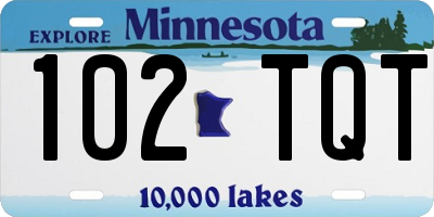 MN license plate 102TQT