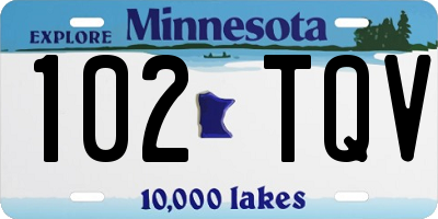 MN license plate 102TQV