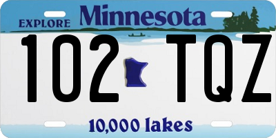 MN license plate 102TQZ