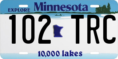 MN license plate 102TRC