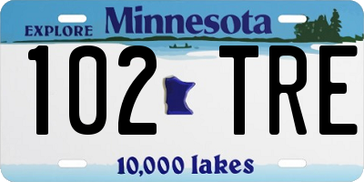 MN license plate 102TRE