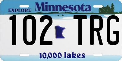 MN license plate 102TRG