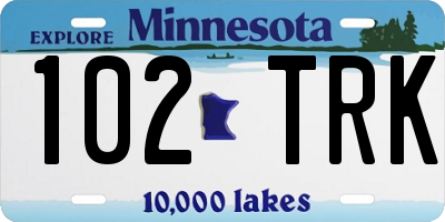 MN license plate 102TRK