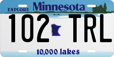 MN license plate 102TRL