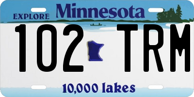 MN license plate 102TRM