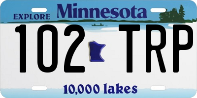 MN license plate 102TRP
