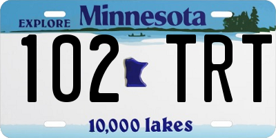 MN license plate 102TRT