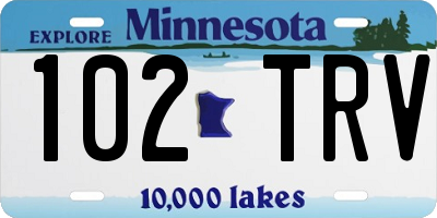 MN license plate 102TRV
