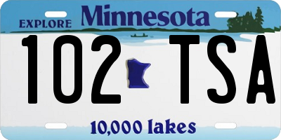 MN license plate 102TSA