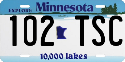 MN license plate 102TSC