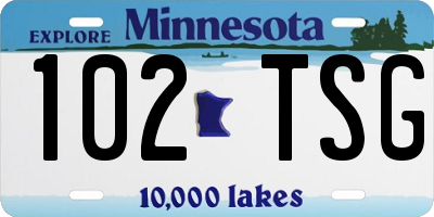 MN license plate 102TSG
