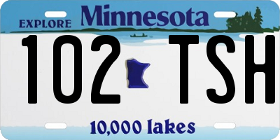 MN license plate 102TSH