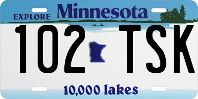 MN license plate 102TSK
