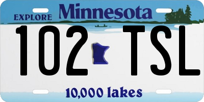 MN license plate 102TSL
