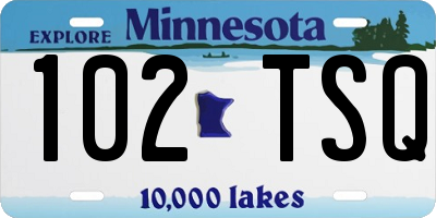 MN license plate 102TSQ