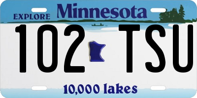 MN license plate 102TSU