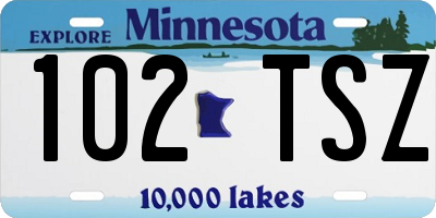 MN license plate 102TSZ