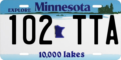 MN license plate 102TTA