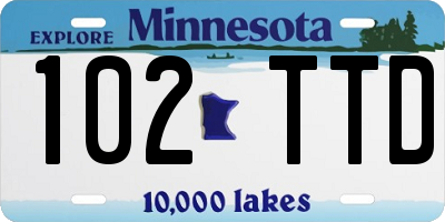 MN license plate 102TTD