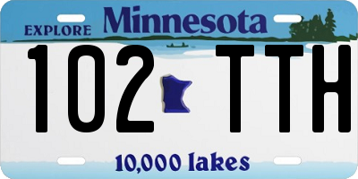 MN license plate 102TTH