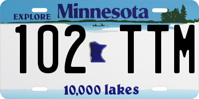 MN license plate 102TTM