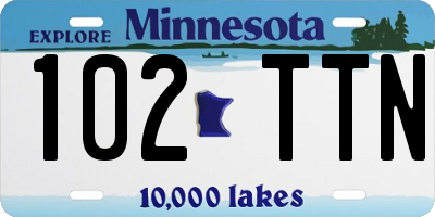 MN license plate 102TTN