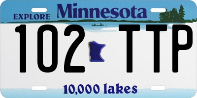 MN license plate 102TTP
