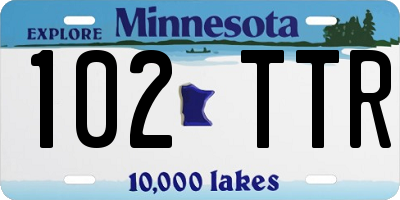 MN license plate 102TTR