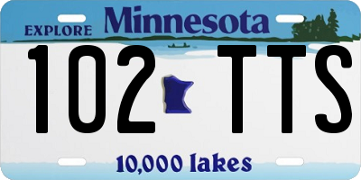 MN license plate 102TTS