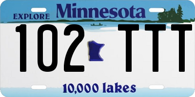 MN license plate 102TTT