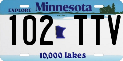 MN license plate 102TTV