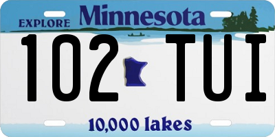 MN license plate 102TUI