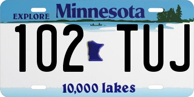 MN license plate 102TUJ