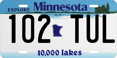 MN license plate 102TUL