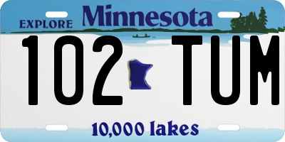 MN license plate 102TUM