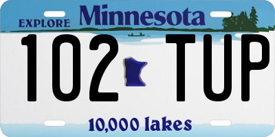 MN license plate 102TUP