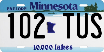 MN license plate 102TUS