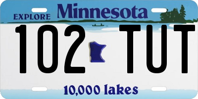 MN license plate 102TUT