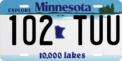 MN license plate 102TUU