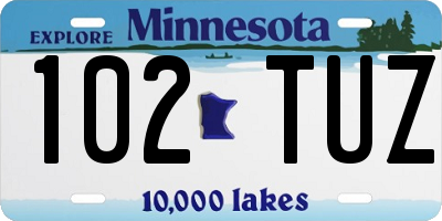 MN license plate 102TUZ