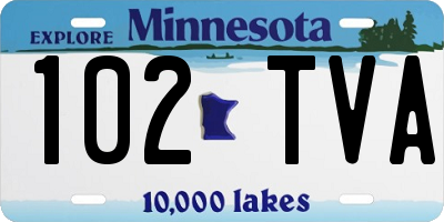 MN license plate 102TVA