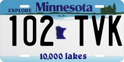 MN license plate 102TVK