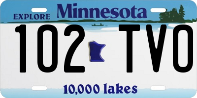 MN license plate 102TVO