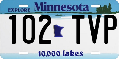 MN license plate 102TVP