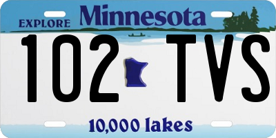 MN license plate 102TVS