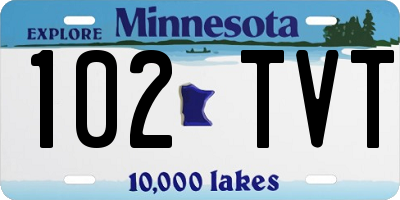 MN license plate 102TVT